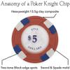 Claysmith Gaming Pack of 50 Poker Knights Poker Chips, Heavyweight 13.5-gram Clay Composite (1,000 Yellow) view 4