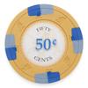 Claysmith Gaming Pack of 50 Poker Knights Poker Chips, Heavyweight 13.5-gram Clay Composite (0.50 Orange) view 1
