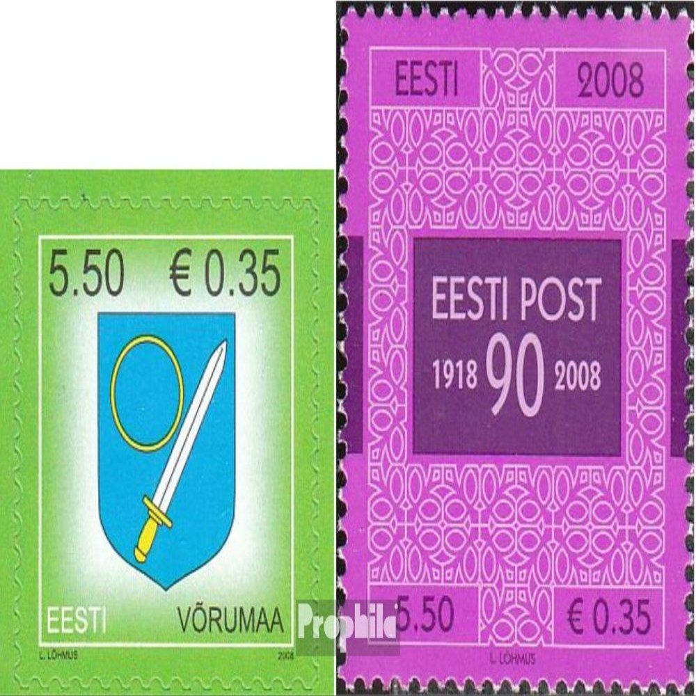 Estonia 625,626 (Complete.Issue.) unmounted Mint/Never hinged ** MNH 2008 Crest, Post (Stamps for Collectors) Flags/Coats of Arms/Maps