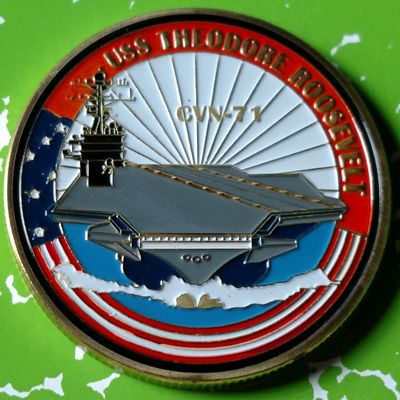 US Navy USS Theodore Roosevelt CVN-71 Colorized Challenge Art Coin