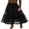 GRACE KARIN Women's A Line Floor Length Underskirt Petticoats Slips (M,Black) view 1