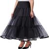 GRACE KARIN Women's A Line Floor Length Underskirt Petticoats Slips (M,Black) view 2