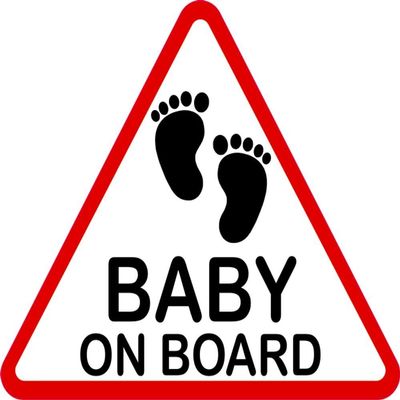 carstyling XXL Sticker Baby on Board Triangular 115 x 130 mm