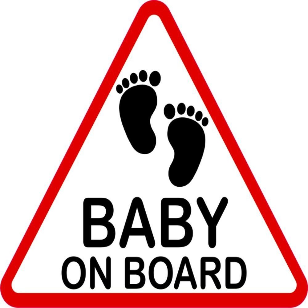 carstyling XXL Sticker Baby on Board Triangular 115 x 130 mm