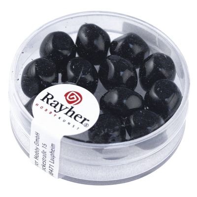 14409576 - RAYHER - 14409576 - Renaissance-Perle, 9 mm , Dose 13 Stck, schwarz