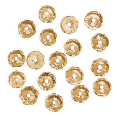 Glass Cut Bead Wheel Light Topaz Iridescent 6 x 3 mm Box of 40