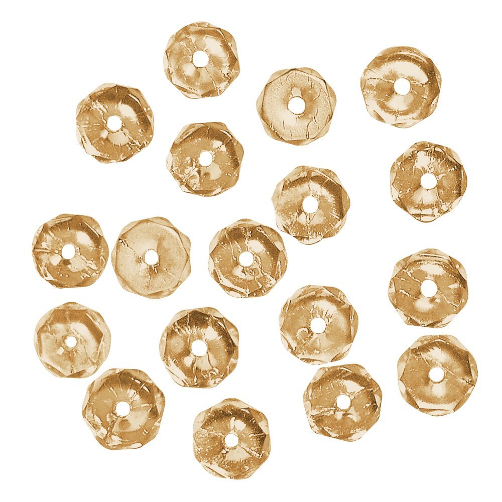 Glass Cut Bead Wheel Light Topaz Iridescent 6 x 3 mm Box of 40