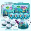 JOYIN 35Pcs Mermaid Tea Party Set for Little Girls, Pretend Tin Teapot Set, Princess Tea Time Play Kitchen Toy with Dessert, Doughnut, Carrying Case for Birthday Easter Gifts Kids Toddlers Age 3 4 5 6 view 2