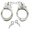 24 PAIR ( bulk lot ) ELECTRO PLATED SHINEY CHROME PLASTIC TOY PLASTIC HANDCUFFS WITH KEYS view 1