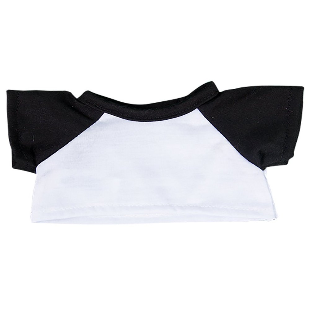 White Tee w/Black Sleeve Fits Most 8"-10" Webkinz, Shining Star and 8"-10" Make Your Own Stuffed Animals and