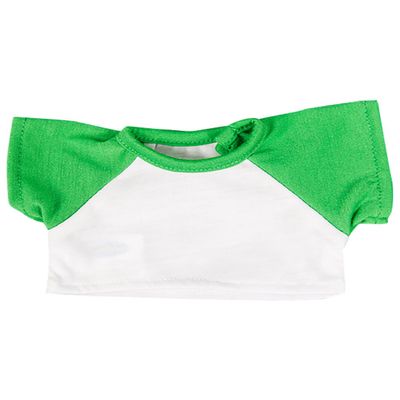 White Tee w/Green Sleeve Fits Most 8"-10" Webkinz, Shining Star and 8"-10" Make Your Own Stuffed Animals and
