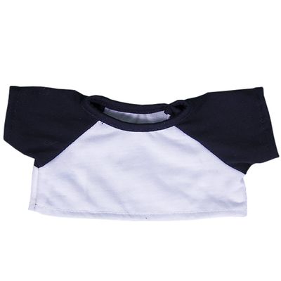 White Tee w/Navy Blue Sleeves Fits Most 8"-10" Webkinz, Shining Star and 8"-10" Make Your Own Stuffed Animals and