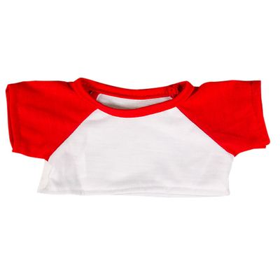 White Tee w/ RedSleeve Fits Most 8"-10" Webkinz, Shining Star and 8"-10" Make Your Own Stuffed Animals and Build-A-Bear