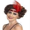 Flapper Headband, Red, with Feather view 1