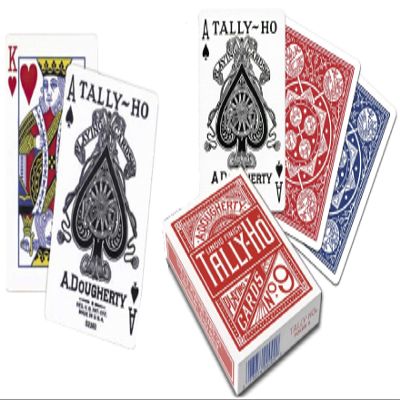 2 Decks of TALLY HO No 9 Original Fan Back Playing Cards RED and Blue