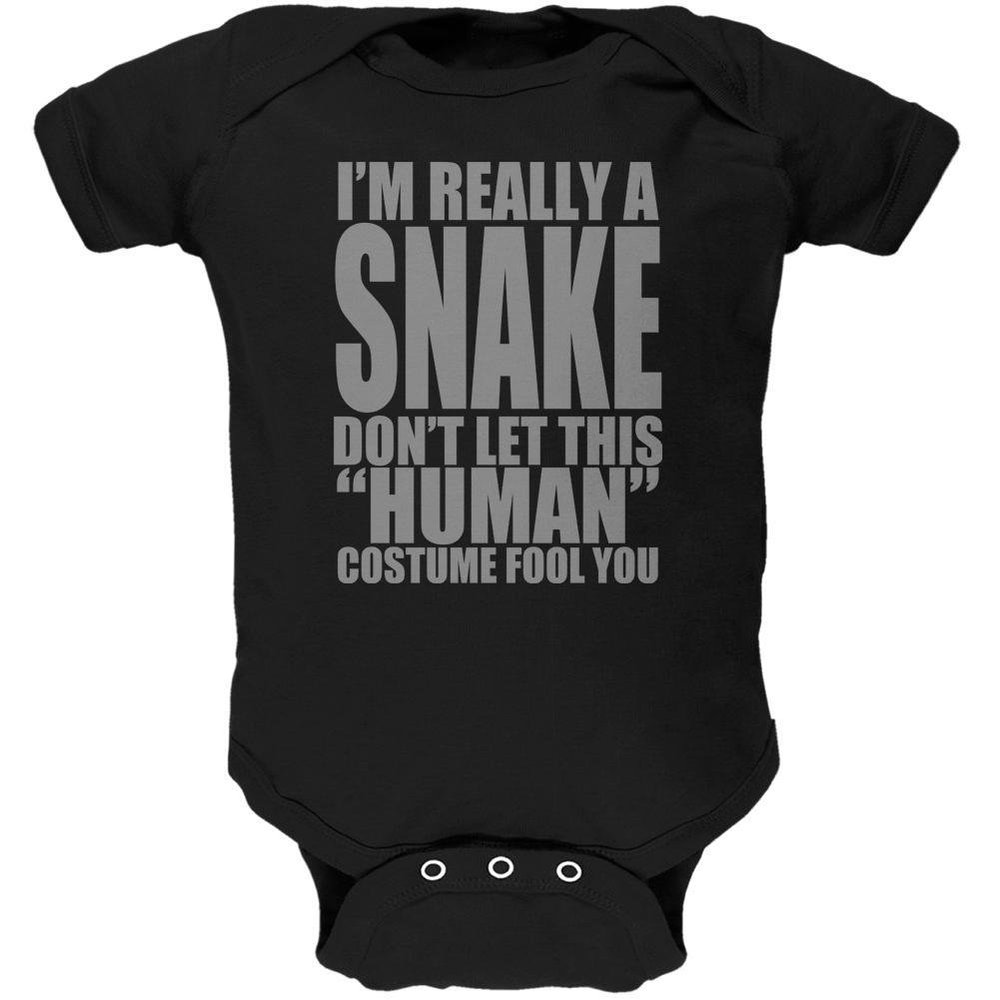 Animal World Halloween Human Snake Costume Soft Baby One Piece Black 18-24 M