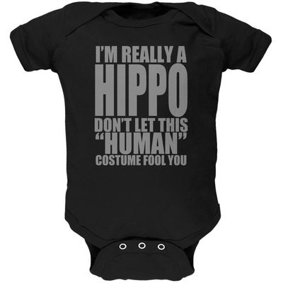Animal World Halloween Human Hippo Costume Soft Baby One Piece Black 12-18 M