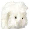 Angora rabbit leg stuffed M size White view 1