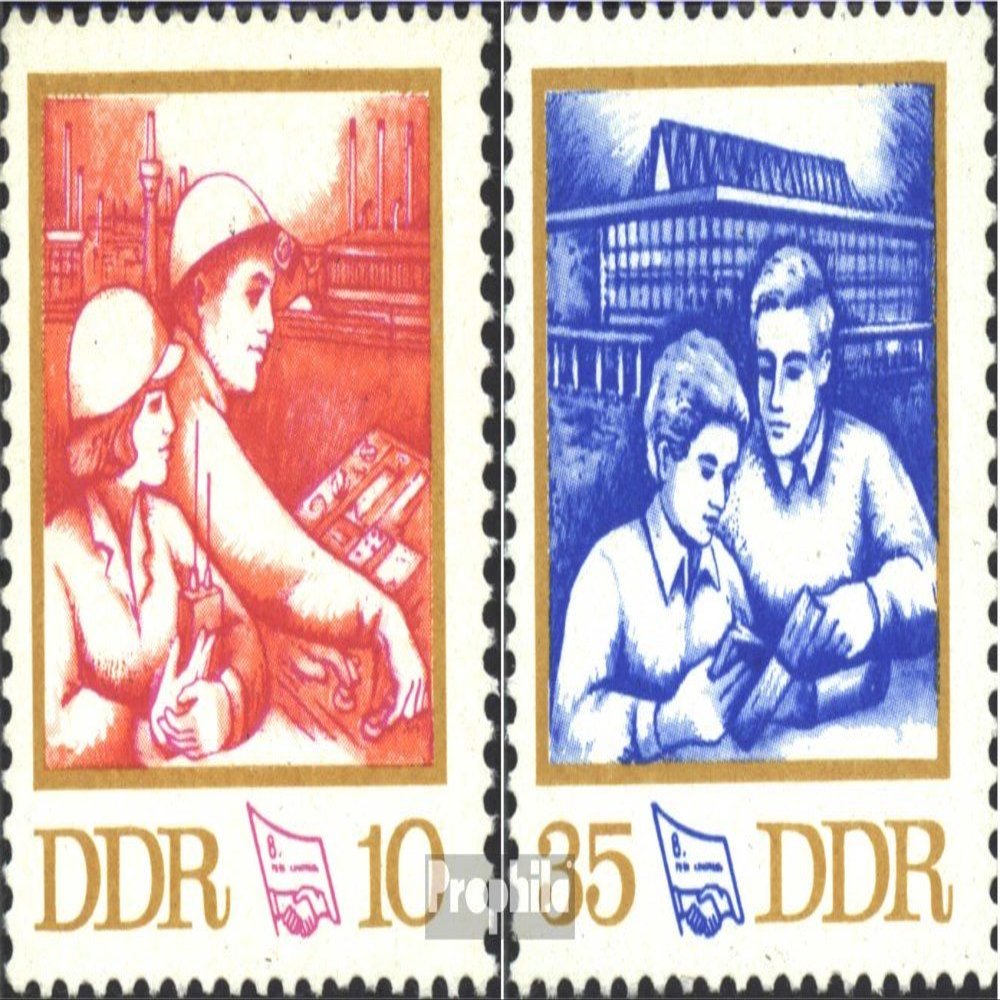 DDR 1761-1762 (Complete.Issue.) unmounted Mint/Never hinged ** MNH 1972 Congress of FDGB (Stamps for Collectors)