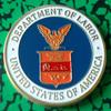 US DOL Department of Labor Colorized Challenge Art Coin view 1