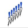 Body Clips + Aluminum Mount For 1/5 To 1/8 Models - 6Pcs Set Blue view 1