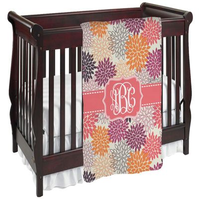 Personalized Mums Flower Baby Blanket (Double Sided)