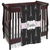 Personalized Black Eiffel Tower Baby Blanket (Double Sided) view 1