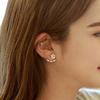Gold/Silver Crystal Flower Ear Piercing Stud Earrings view 3