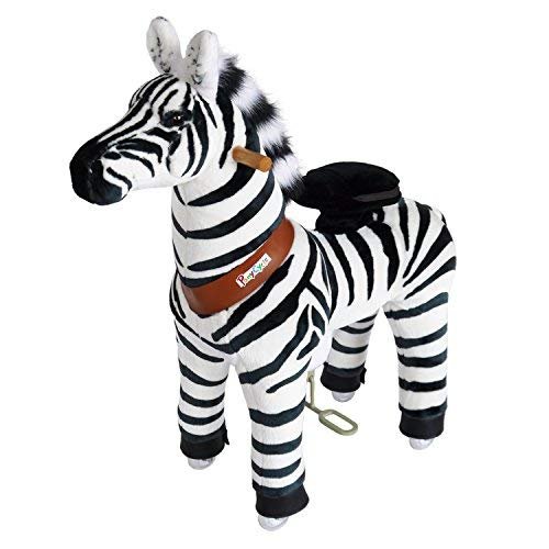 PonyCycle Official Classic U Series Ride on White Horse Unicorn Toy Plush Walking Animal U4 for Age 4-8 U404