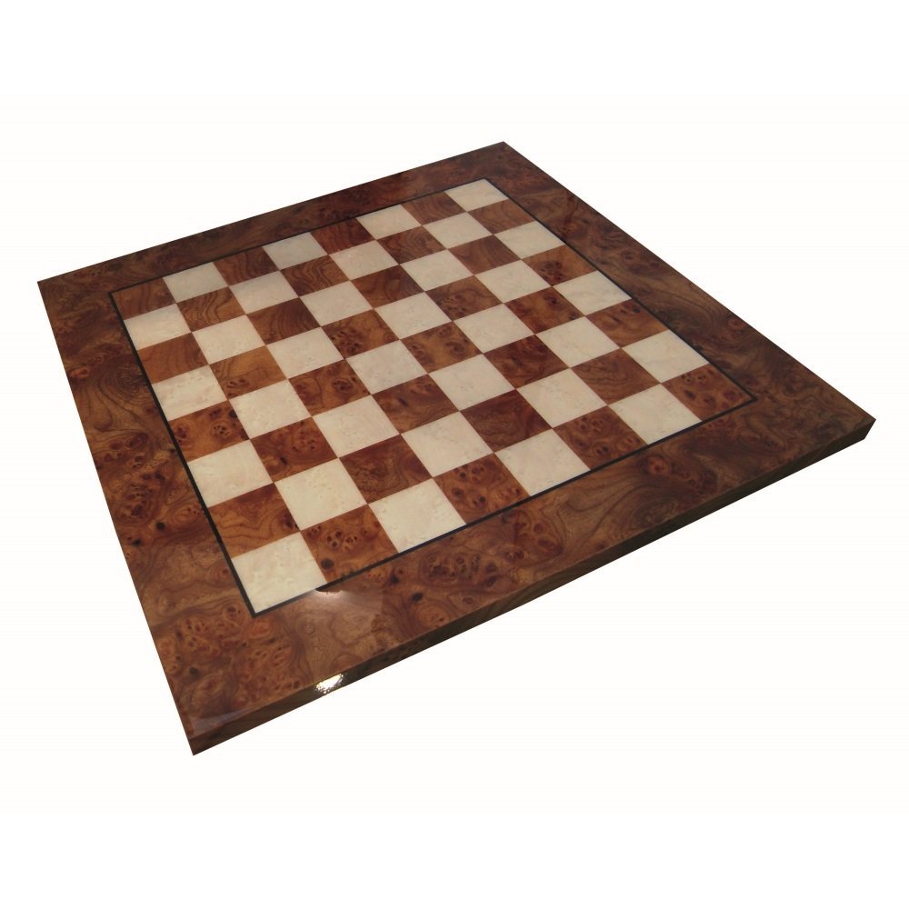 20" Glossy Italian Elm Root Board, 2" Squares