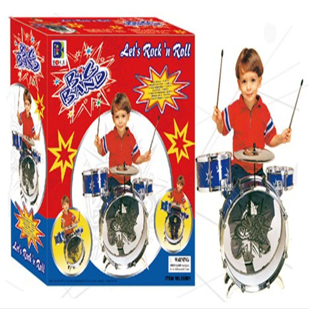 BOYS TOY COMPLETE DRUM SET WITH CYMBAL TOM DRUMS