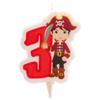 Dekora - 2D Pirate Birthday Candle for Children's Cakes - Number 3 view 1