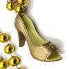 Golden Slipper Mardi Gras Bead Necklace Fleur de Lis New Orleans Shoes view 2