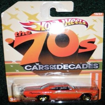 2010 HOT WHEELS THE 70S CARS OF THE DECADES 19/32 ORANGE 70 PLYMOUTH ROAD RUNNER by Hot Wheels