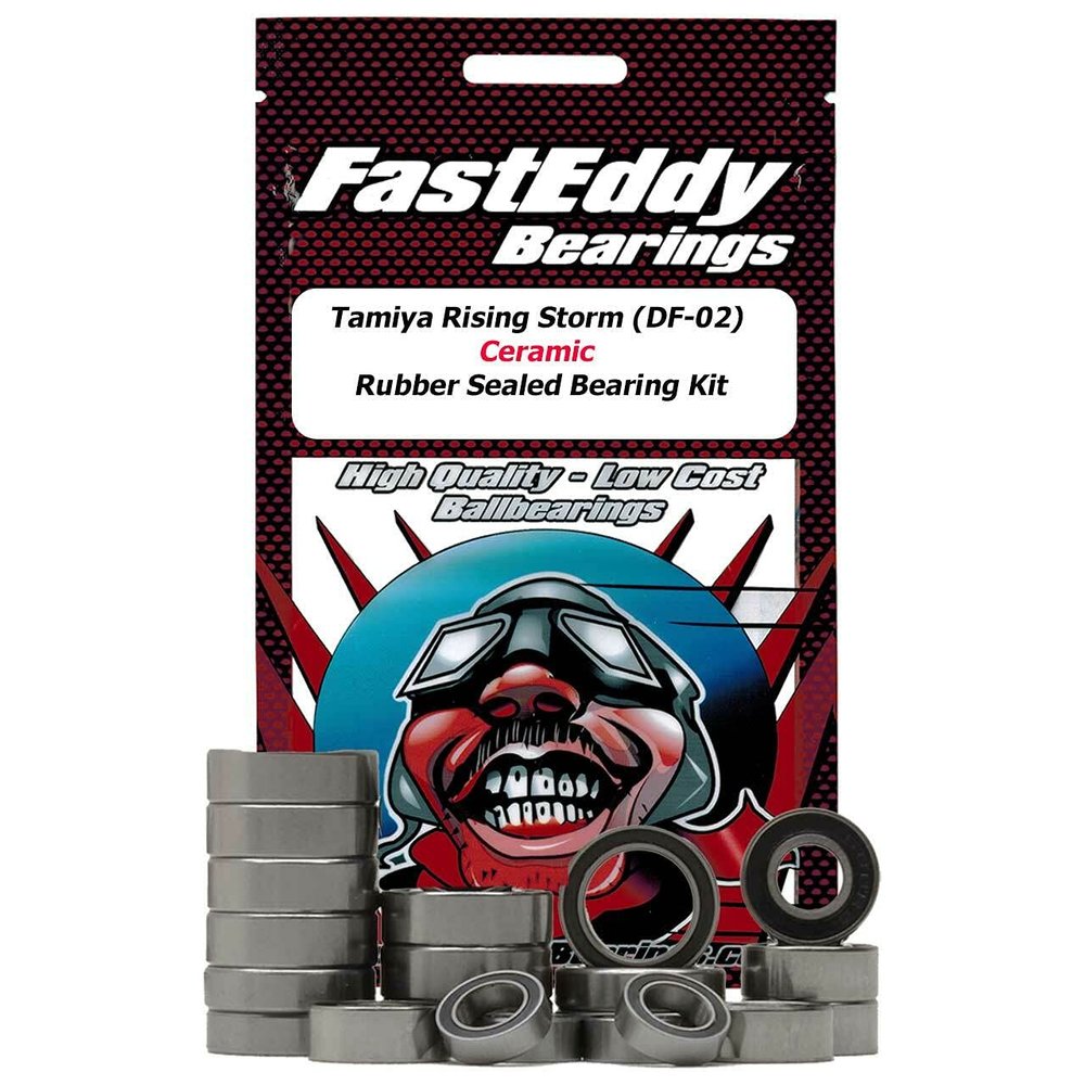 FastEddy Bearings Compatible with Tamiya Rising Storm (DF-02) Ceramic Rubber Sealed Bearing Kit