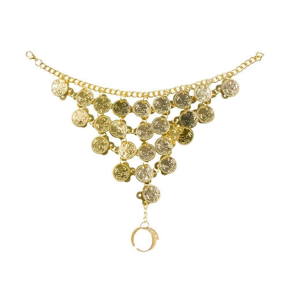 Boland 64475 Belly Dance Hand Chain with Finger Ring, Fashion Jewellery, Fortune Teller, Witch, Bracelet, Chain, Accessory, Costume, Carnival, Theme Party