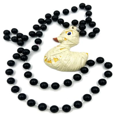 Mummy Duck Bead Necklace Halloween Party Black Beads Parade New Orleans