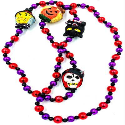 EF Witch Scare Crow Black Cat Pumpkin Halloween Bead Necklace Party