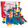 edxeducation Geo Pegs and Peg Board Set - 36 Pegs in 3 Shapes and 6 Colors + 3 Laces - Ages 18m+ - Homeschool Supplies for Preschool Activities view 1