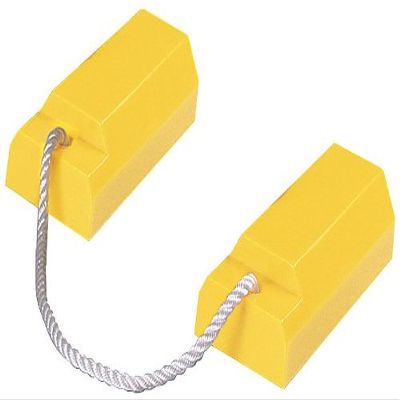 Airplane Chock, 3 in H, Urethane, Yellow, PR
