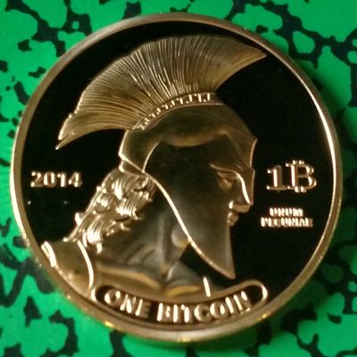 Bit Coin Titan Gold Plated Challenge Art Coin