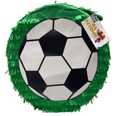 APINATA4U 16" Green Soccer Ball Pinata, Score Big at Your Soccer Themed Birthday Party, Vibrant Sports Decoration, Pinata Themed Birthday Decorations and Supplies, Outdoor Game Decor