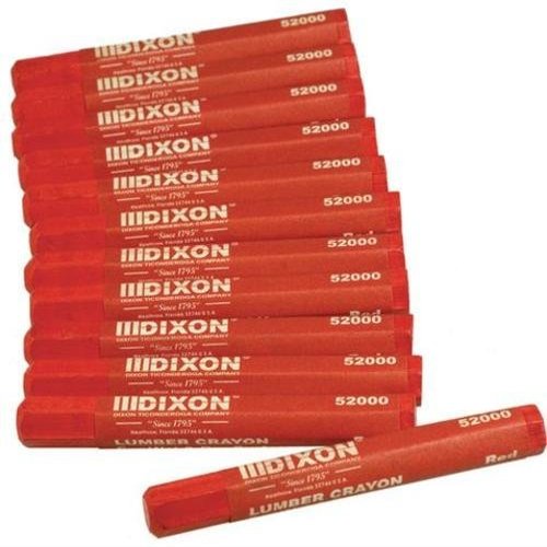 Dixon Ticonderoga 52012 Lumber Crayons, Soft Red (Pack of 12)12