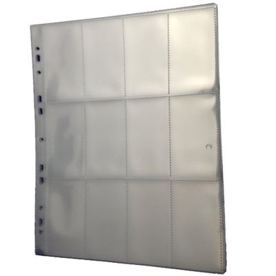 10 x A4 Collector - Storage Album Pages - Many Sizes Available - Acid Free - Banknotes - Trading Cards - Coin Holders - Photography (12 Pockets)