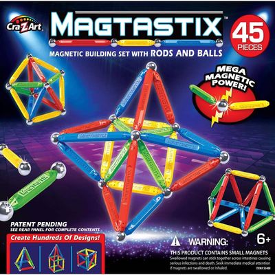 Cra-Z-Art Magtastix Balls & Rods Building Kit for 72 months to 1188 months, (45 Piece) (Package may vary)