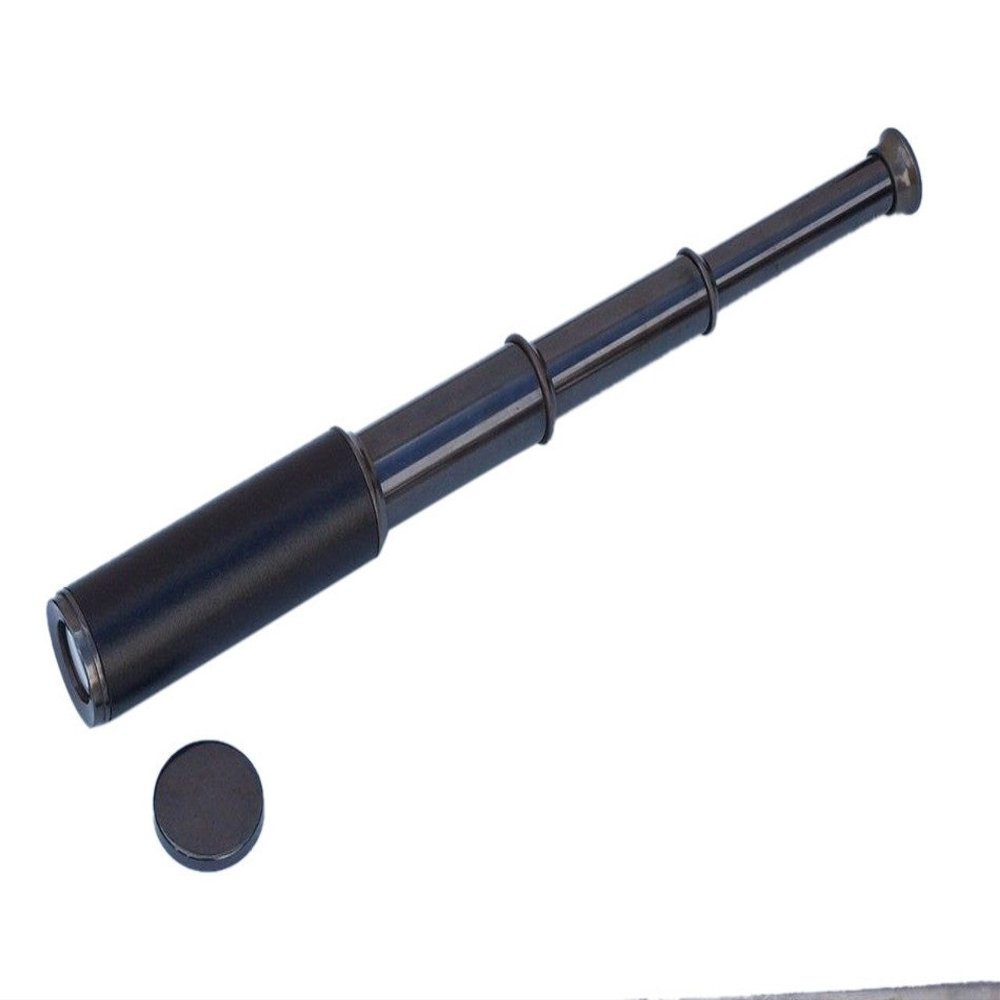 Hampton Nautical 3xglass-101 Deluxe Class Captain's Oil Rubbed Bronze-Leather Antique Spyglass Telescope 15" with Rosewood Box