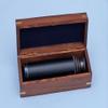 Hampton Nautical 3xglass-101 Deluxe Class Captain's Oil Rubbed Bronze-Leather Antique Spyglass Telescope 15" with Rosewood Box view 3