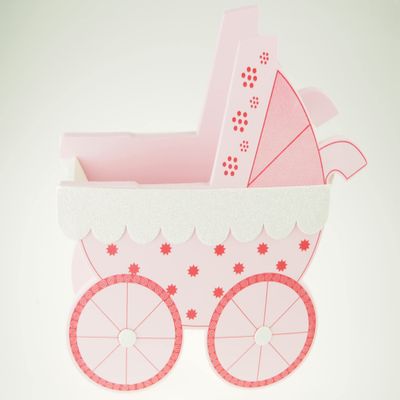 rackcrafts.com Jumbo Baby Shower Stroller Carriage Cart EVA Foam Centerpiece Nursery Boy Girl (Pink)