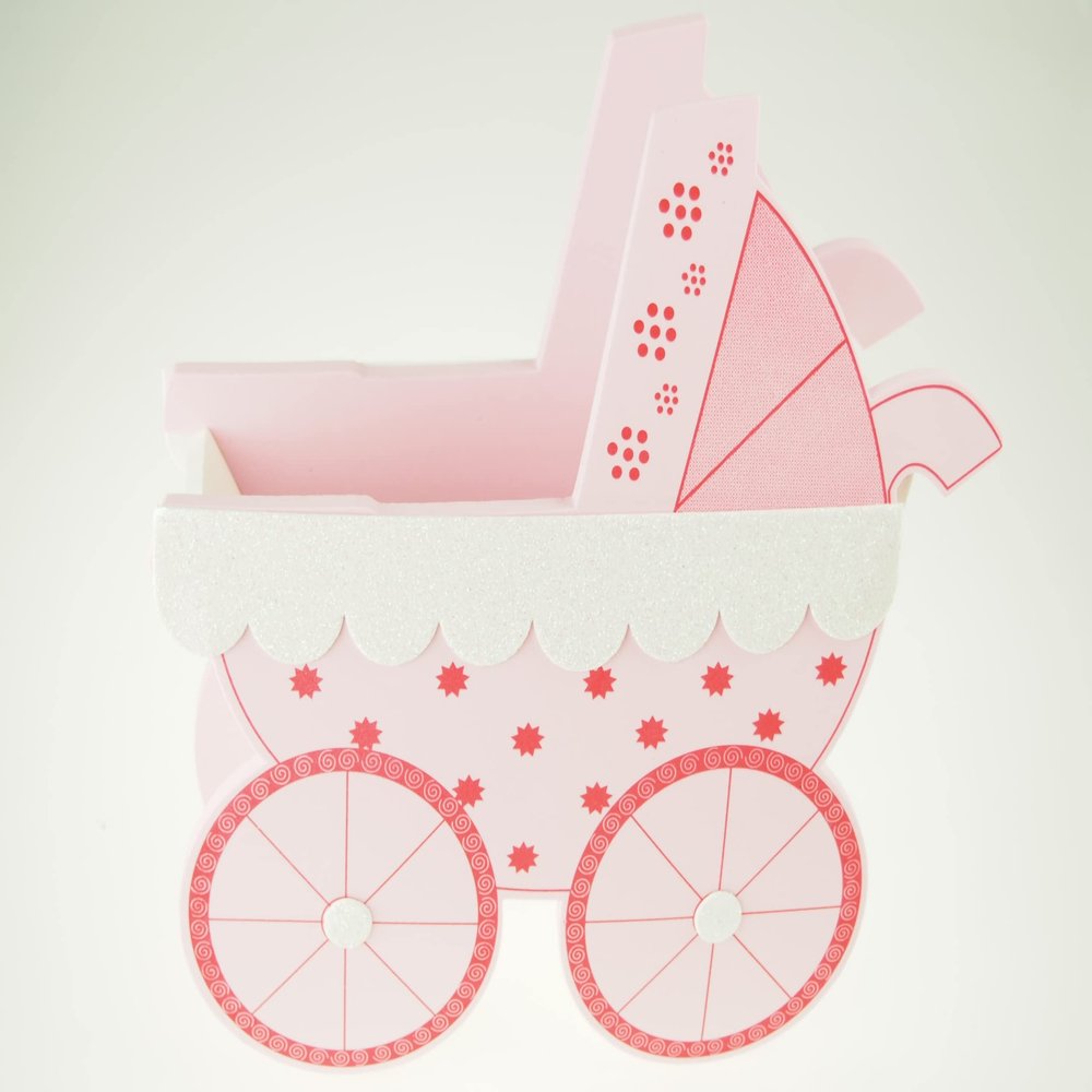 rackcrafts.com Jumbo Baby Shower Stroller Carriage Cart EVA Foam Centerpiece Nursery Boy Girl (Pink)