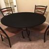 Black Felt Poker Table Cover - Fitted Bonnet - FOR Round 48" table - with corded drawstring - made to order by Playezze in USA view 3